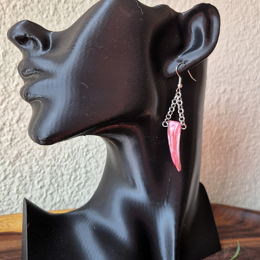 Red Shell Claw Earrings