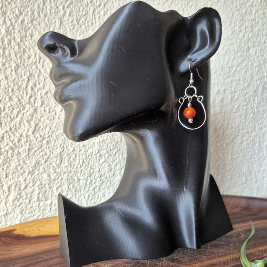 Splatter Orange Hoop Earrings