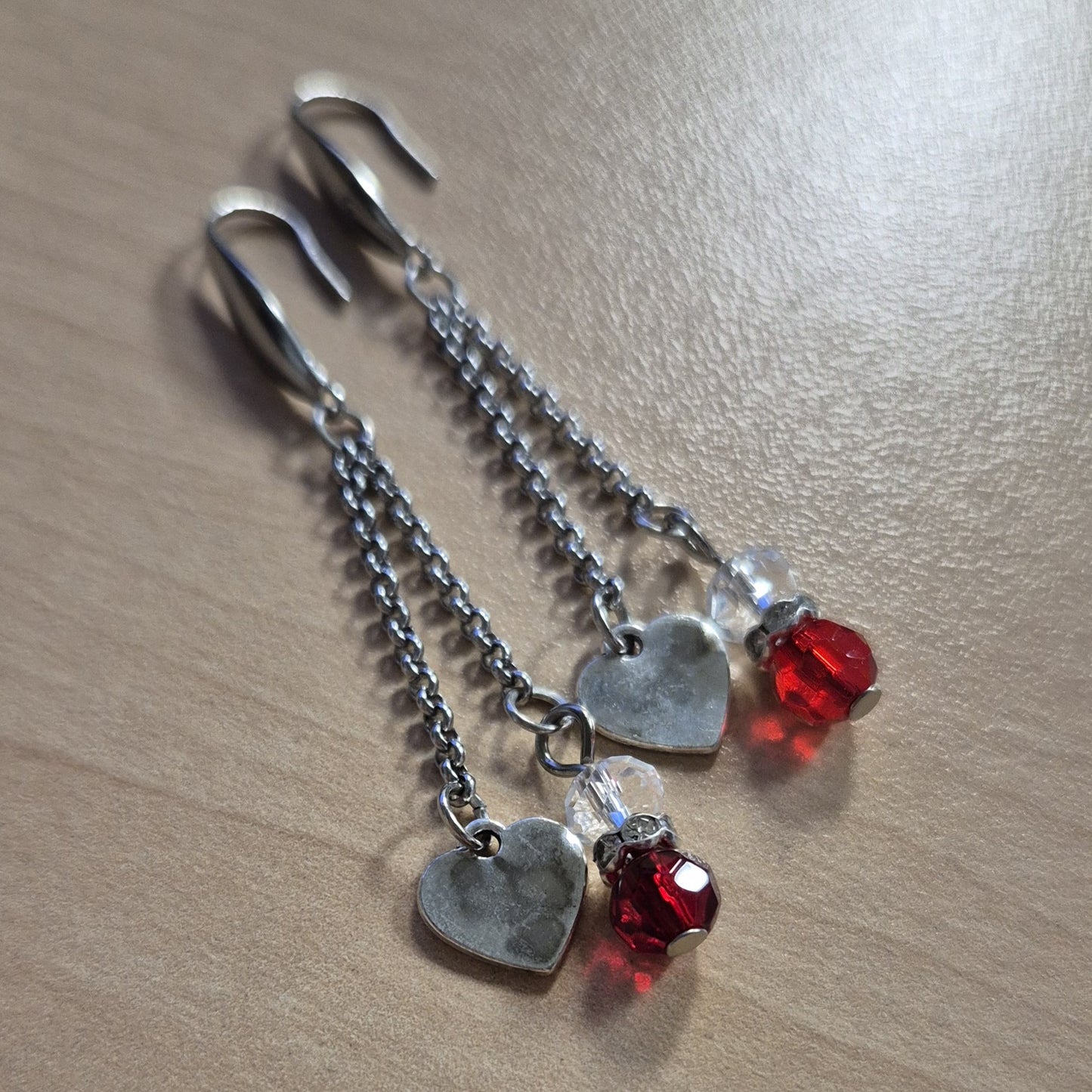 Rustic Heart Drop Earrings
