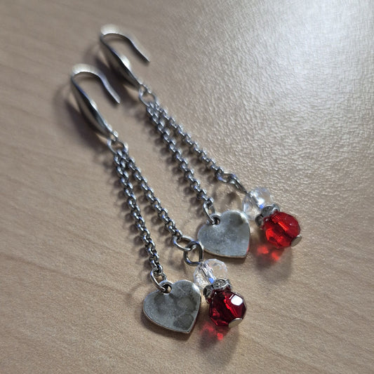 Rustic Heart Drop Earrings