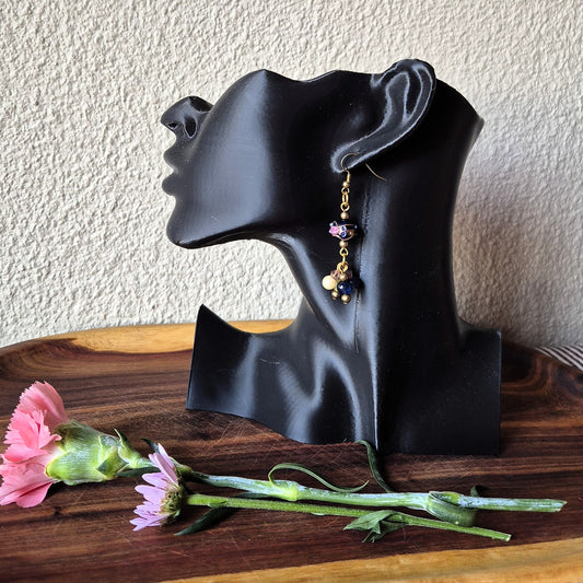 Blue Boho Cluster Earrings