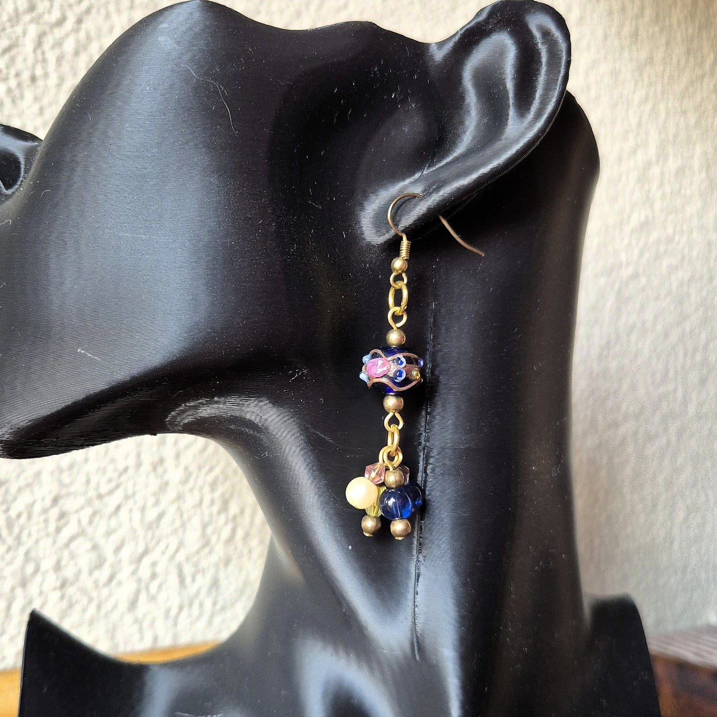 Blue Boho Cluster Earrings