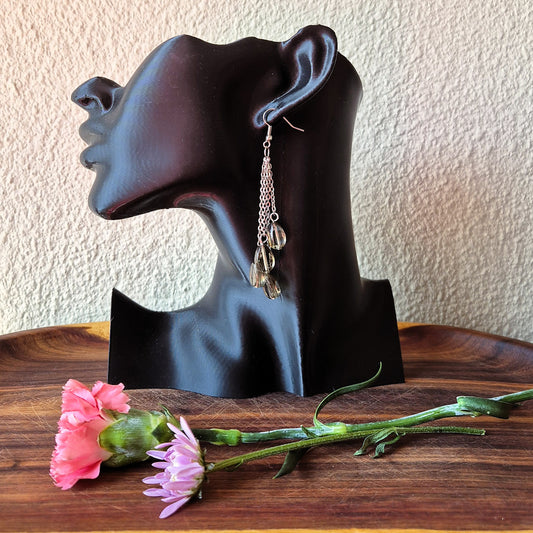 Grey Tear Drop Earrings