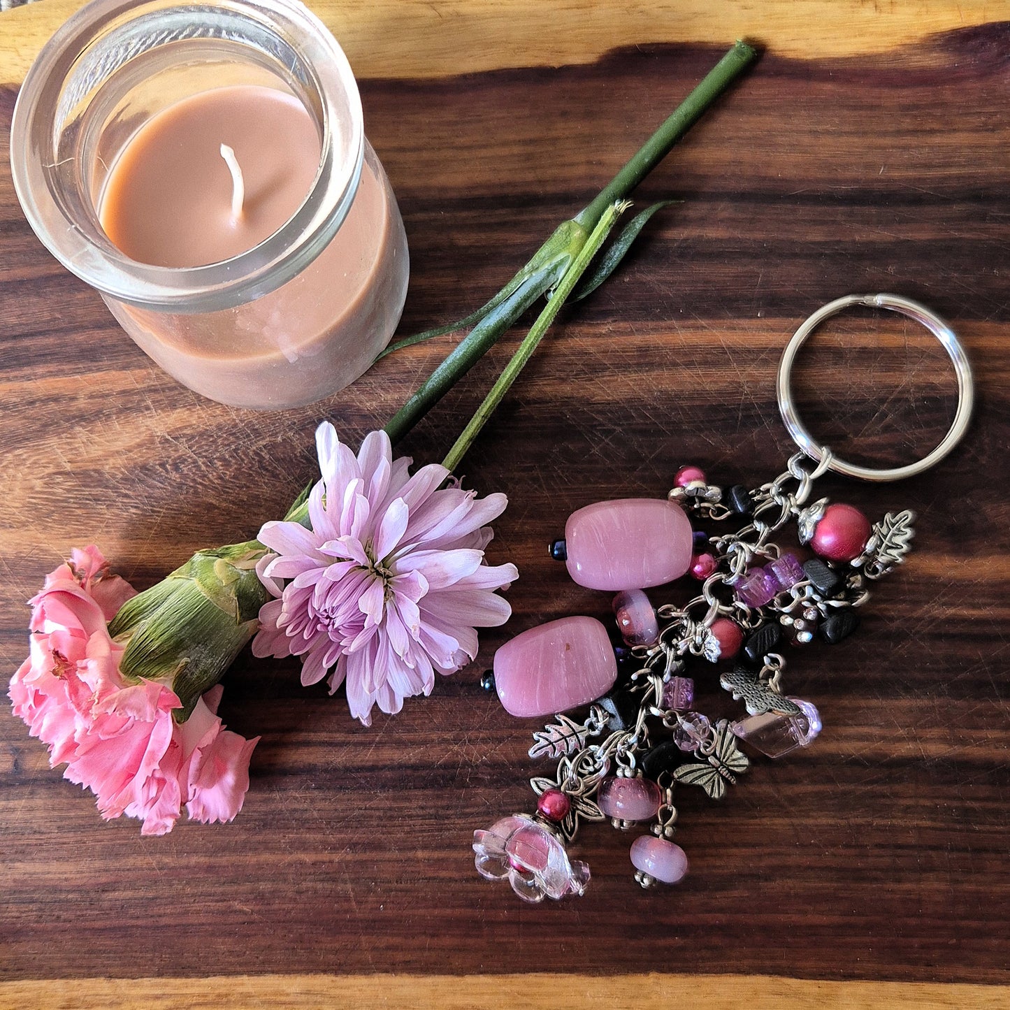 Pink Blossom Keyring