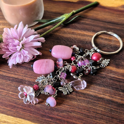 Pink Blossom Keyring