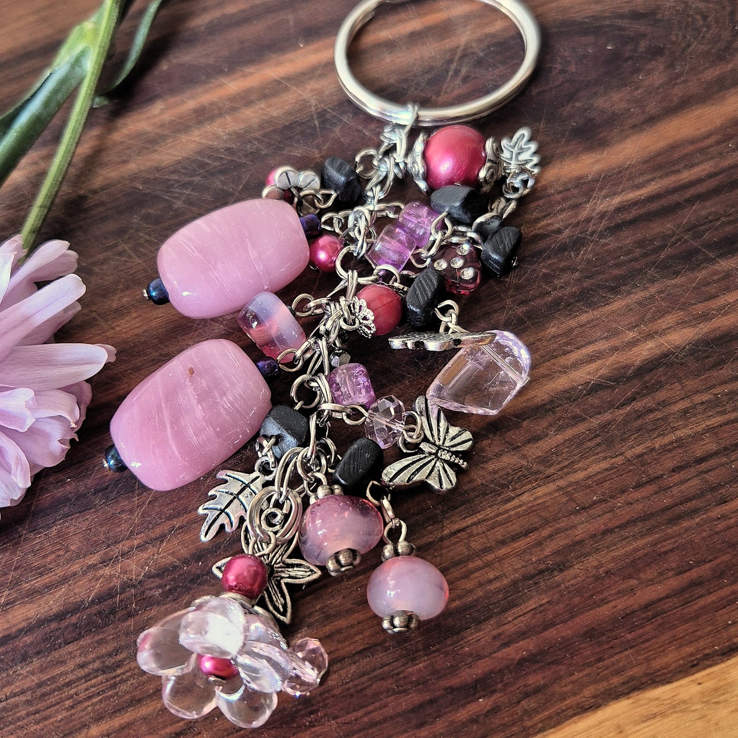 Pink Blossom Keyring