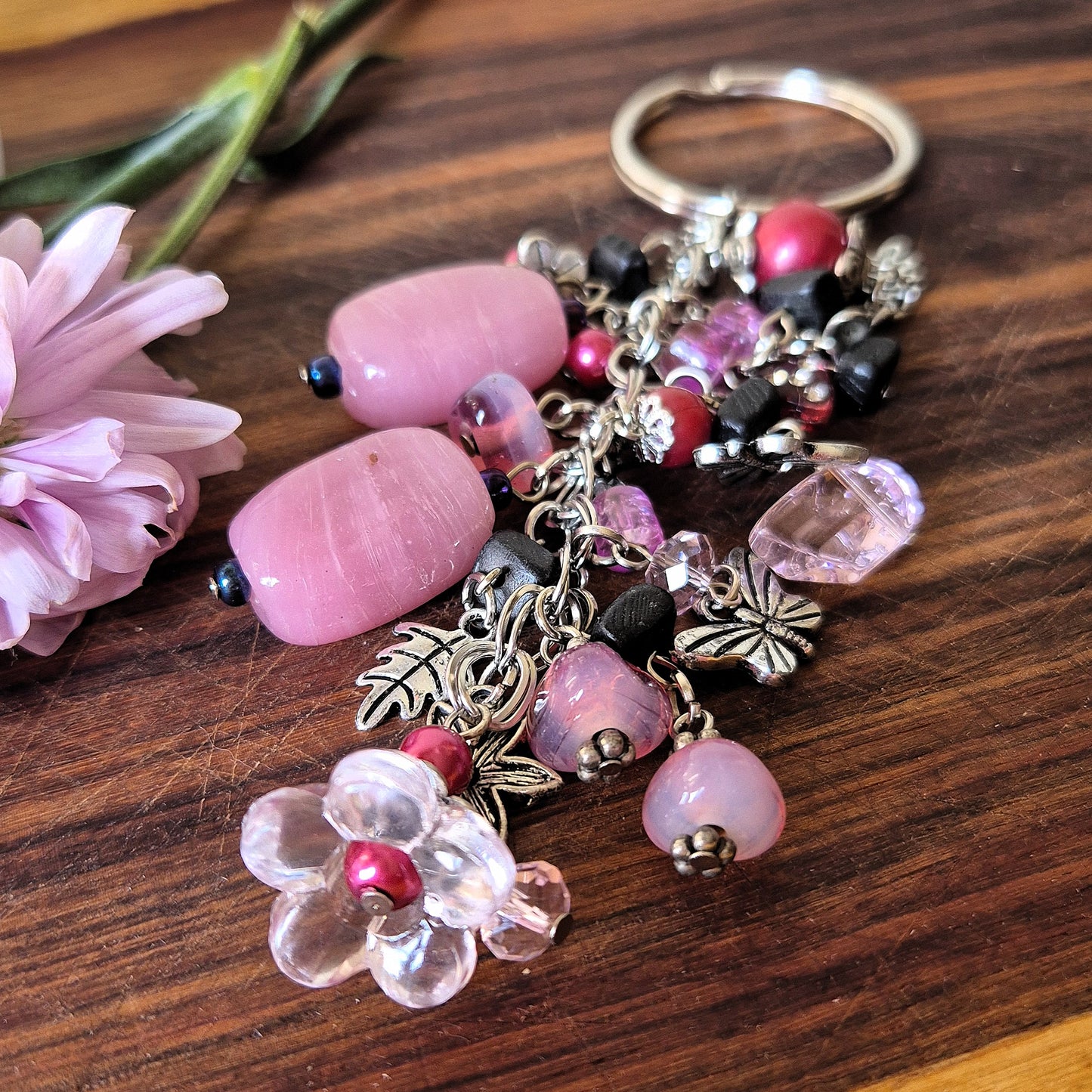 Pink Blossom Keyring