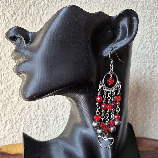 Romantic Red & Black Butterfly Chandelier
